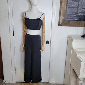 House of Harlow 2-Piece Satin Tank Top & Wide-Leg Pants Bundle Size M